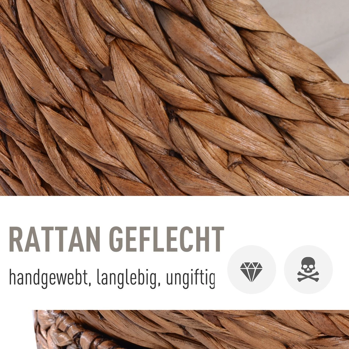 PawHut Kattenmand Rotan Kattennest Kattenbed Met Kussen Huisdierbed Bruin D30-104 5 PawHut Kattenmand Rotan Kattennest Kattenbed Met Kussen Huisdierbed Bruin D30-104 - Afbeelding 5