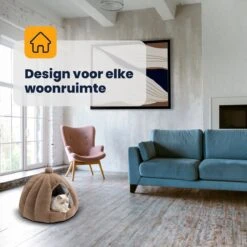 MIRO Katten Huis - Kattenhuizen - Kattenhok - Kattenmand - Dierenhuis - Extra Zacht - Bruin -Huisdierbenodigdheden 1200x1200 4202