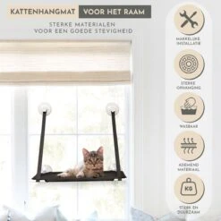 TACTIV PETS® Kattenhangmat | Hangmat Kat | Kattenhangmat Raam | Kattenmand -Huisdierbenodigdheden 1200x1200 4216