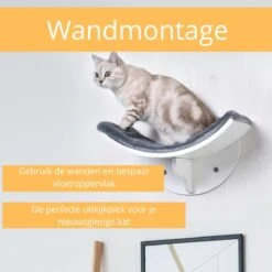 Merkloos Paws And Claws - Cat Shelf – Hangmat Kat – Kattenplank - Kattenbed - Wasbaar – Wandmontage – MDF - Wit -Huisdierbenodigdheden 1200x1200 4231