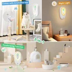 DVL Products Cornmi Kattengeurverwijderaar - Kattenbak Geurverdrijver - Met Ozon & Aromatherapie - Oplaadbaar En Infraroodsensor - Nachtlicht Optie - Duurzaam - Ledverlichting - Honden & Katten Geurverdrijver -Huisdierbenodigdheden 1200x1200 4273