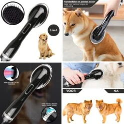 RoiPets® Hondenfohn 2 In 1 – 1000W - Honden Droger – Met Borstel - Waterblazer - Haar Verzorging - Honden Borstel Zwart - Honden/Katten/Dieren -Huisdierbenodigdheden 1200x1200 430