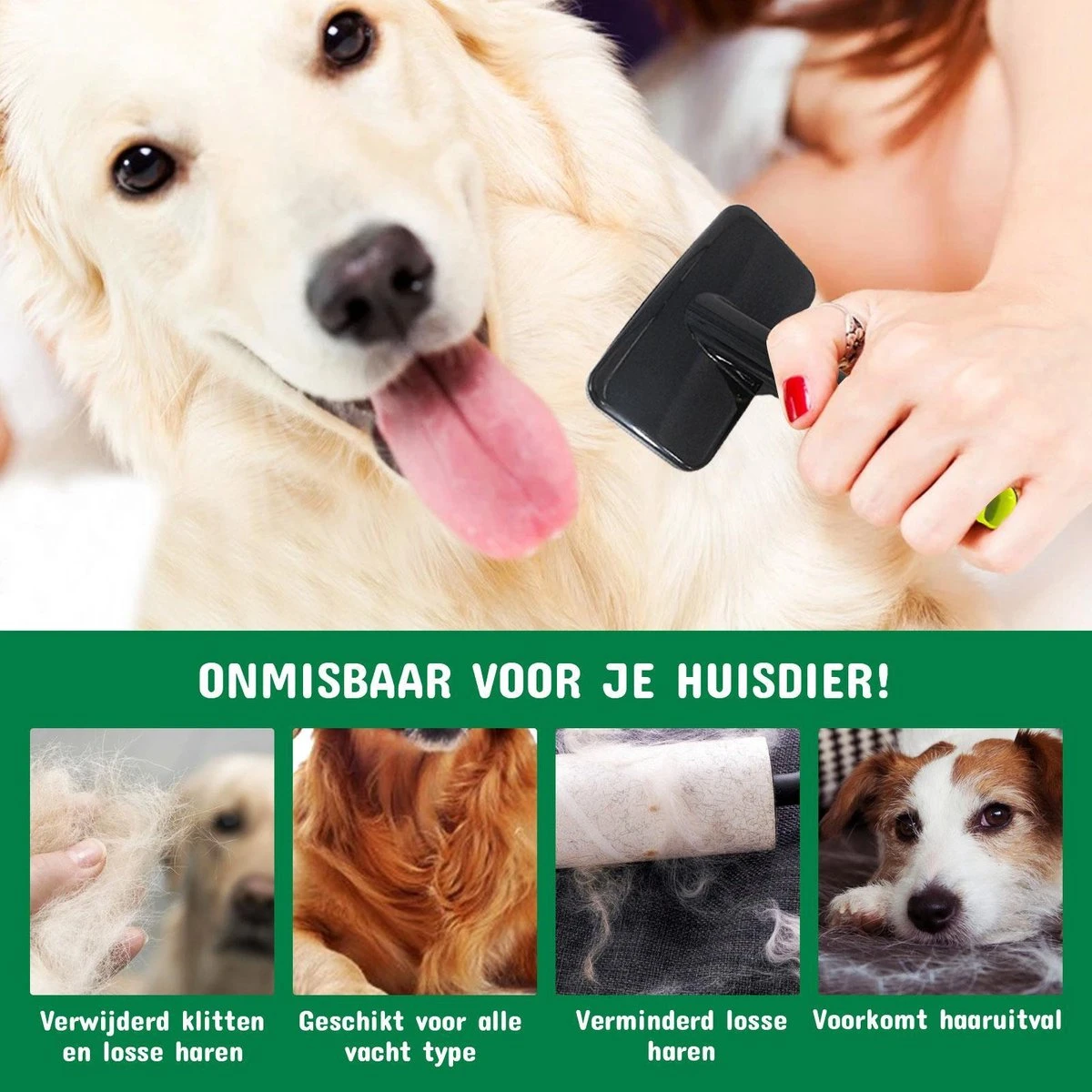 Mister Mill 2 Zijdige Ondervacht Kam Plus Slicker Borstel - Honden/Katten Kam - Voordeel Set 7 Mister Mill 2 Zijdige Ondervacht Kam Plus Slicker Borstel - Honden/Katten Kam - Voordeel Set - Afbeelding 7
