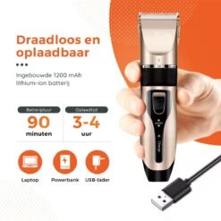 PetGoods Hondentondeuse - 10 Delige Set - Katten & Honden - Draadloos - Low Noise - Incl. Schaar, Nagelknipper, Vijl & Kam -Huisdierbenodigdheden 1200x1200 569