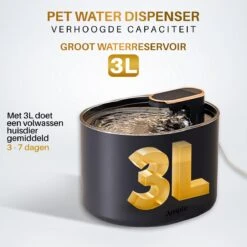 Ample Drinkfontein - Hond/Kat - 3 Liter - Inclusief Filter - Drinkfontein Kat - Kattenfontein - Waterfontein Kat - Waterdispenser - Fluisterstil - Grijs -Huisdierbenodigdheden 1200x1200 57