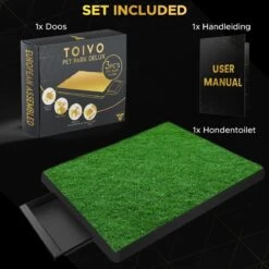 Toivo HondenToilet Kunstgras - Zwart - Geurafstotend - 62 X 49 X 6.6 CM - Honden Wc Outdoor - Zindelijkheidstraining Hond - Puppy Pads - Dierentoilet -Huisdierbenodigdheden 1200x1200 596