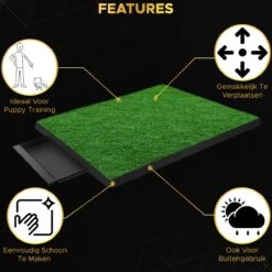 Toivo HondenToilet Kunstgras - Zwart - Geurafstotend - 62 X 49 X 6.6 CM - Honden Wc Outdoor - Zindelijkheidstraining Hond - Puppy Pads - Dierentoilet -Huisdierbenodigdheden 1200x1200 597