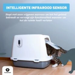 Vulpes Pets® Kattenbak Geurverdrijver PRO - Ozon En Negatieve Ionen Functie - Infraroodsensor - Oplaadbaar - Geurverwijderaar - Air Eliminator - Wit -Huisdierbenodigdheden 1200x1200 626