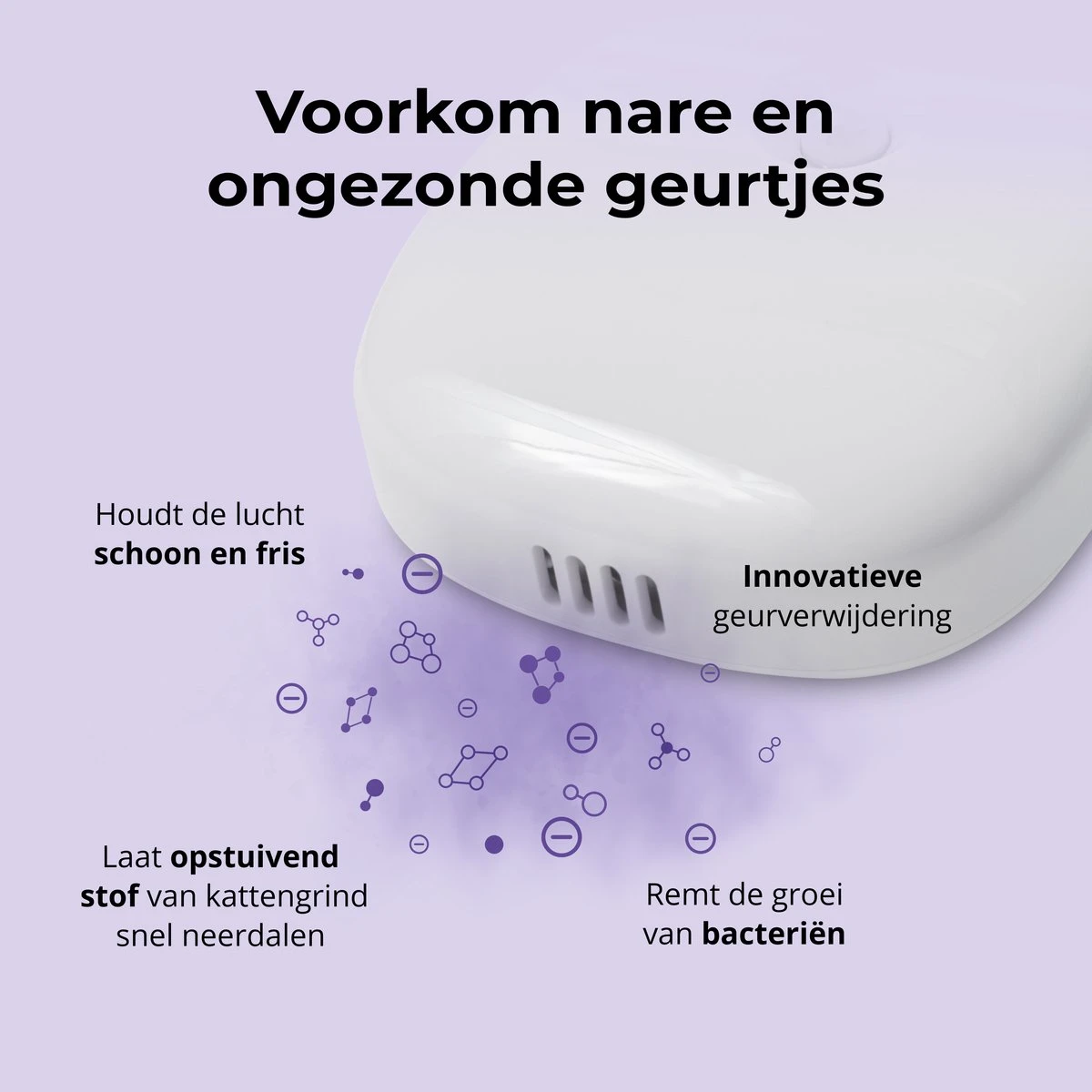 Pettadore Air Insight - Kattenbak Geurverdrijver & Teller - Actieve Zuurstof En Ionen - Oplaadbaar - Met App 3 Pettadore Air Insight - Kattenbak Geurverdrijver & Teller - Actieve Zuurstof En Ionen - Oplaadbaar - Met App - Afbeelding 3