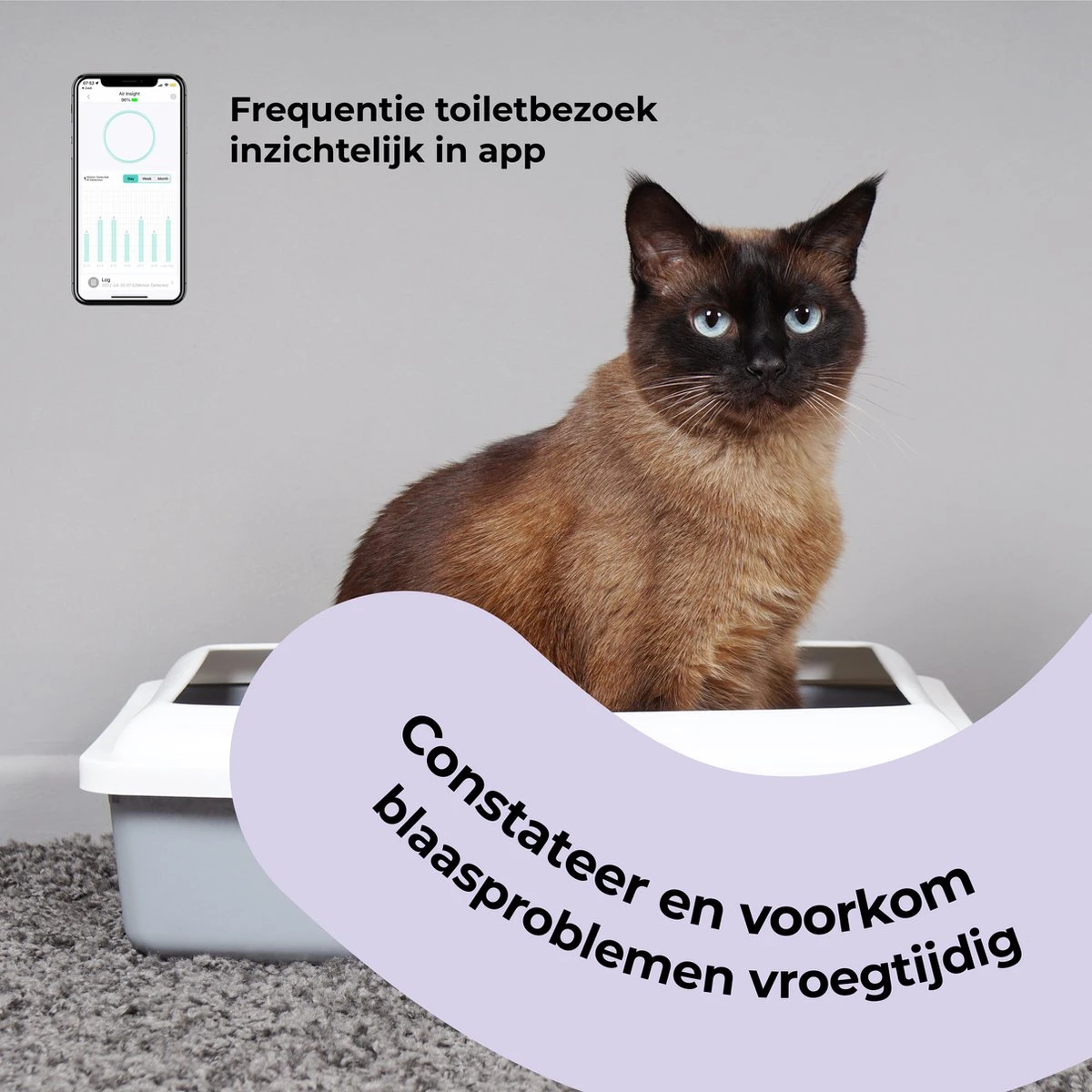 Pettadore Air Insight - Kattenbak Geurverdrijver & Teller - Actieve Zuurstof En Ionen - Oplaadbaar - Met App 5 Pettadore Air Insight - Kattenbak Geurverdrijver & Teller - Actieve Zuurstof En Ionen - Oplaadbaar - Met App - Afbeelding 5