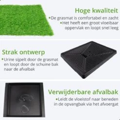 AWEMOZ Hondentoilet Kunstgras - Met 2 Matten En Opvangbak - 64x52x7,5cm - Puppy Pads - Zindelijkheidstraining Hond - Training Pads - Indoor / Outdoor Honden Toilet -Huisdierbenodigdheden 1200x1200 663