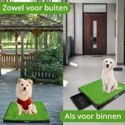 AWEMOZ Hondentoilet Kunstgras - Met 2 Matten En Opvangbak - 64x52x7,5cm - Puppy Pads - Zindelijkheidstraining Hond - Training Pads - Indoor / Outdoor Honden Toilet -Huisdierbenodigdheden 1200x1200 666
