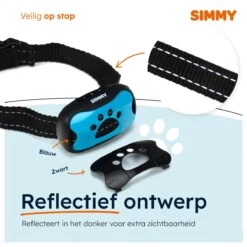 Simmy Anti Blafband - Diervriendelijke Opvoedingshalsband - Zwart En Blauw - Diervriendelijk - Zonder Schok - Anti Blaf Band Voor Grote En Kleine Honden -Huisdierbenodigdheden 1200x1200 743