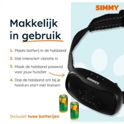 Simmy Anti Blafband - Diervriendelijke Opvoedingshalsband - Zwart En Blauw - Diervriendelijk - Zonder Schok - Anti Blaf Band Voor Grote En Kleine Honden -Huisdierbenodigdheden 1200x1200 746