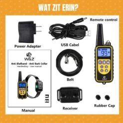 W&Z® Anti Blafband Inclusief Afstandsbediening- 3-60KG - Diervriendelijk - Zonder Schok - Vibratie/Audio/Licht - Anti Blaf Band - Water Bestendig -Huisdierbenodigdheden 1200x1200 768