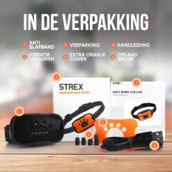Strex Anti Blafband Voor Honden - 3-60KG - Oplaadbaar - Zonder Schok - Vibratie En Audio - Diervriendelijk - Anti Blaf Band - Anti Blaf Apparaat - Opvoedingshalsband Alle Honden -Huisdierbenodigdheden 1200x1200 834