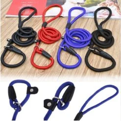 Merkloos Sliplijn Met Trainings Halsband - Hondenriem - Zwart -130 Cm