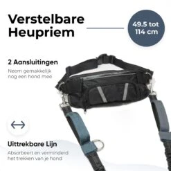 Canicross Looplijn Hond Met Heupriem Voor Hardlopen - Elastische Handsfree Hondenriem - Honden Trainingslijn - 150/200cm - Grijs -Huisdierbenodigdheden 1200x1200 89
