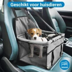 Merkloos Sam's Home Premium - Opvouwbare Autostoel Hond - Inclusief Hondenriem En GRATIS Borstelhandschoen - Hondenzitje - Puppyzitje - Lichtgrijs -Huisdierbenodigdheden 1200x1200 903