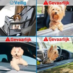Merkloos Sam's Home Premium - Opvouwbare Autostoel Hond - Inclusief Hondenriem En GRATIS Borstelhandschoen - Hondenzitje - Puppyzitje - Lichtgrijs -Huisdierbenodigdheden 1200x1200 904