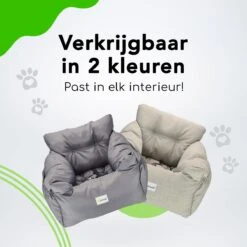 Doxie® Autostoel Hond – Hondenmand – 2 In 1 – 50 X 40 Cm – Wasbaar – Antislip – Waterbestendig – Incl. Autogordel – Maat S – Lichtgrijs -Huisdierbenodigdheden 1200x1200 934