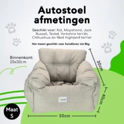 Doxie® Autostoel Hond – Hondenmand – 2 In 1 – 50 X 40 Cm – Wasbaar – Antislip – Waterbestendig – Incl. Autogordel – Maat S – Lichtgrijs -Huisdierbenodigdheden 1200x1200 935