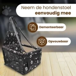 DogSeat® Hondenmand Auto - Autostoel Hond Zwart - Autozitje Hond - Kleine Tot Middelslag Hond - Automand Hond - Waterdicht En Opvouwbaar - 40x35x25 -Huisdierbenodigdheden 1200x1200 939
