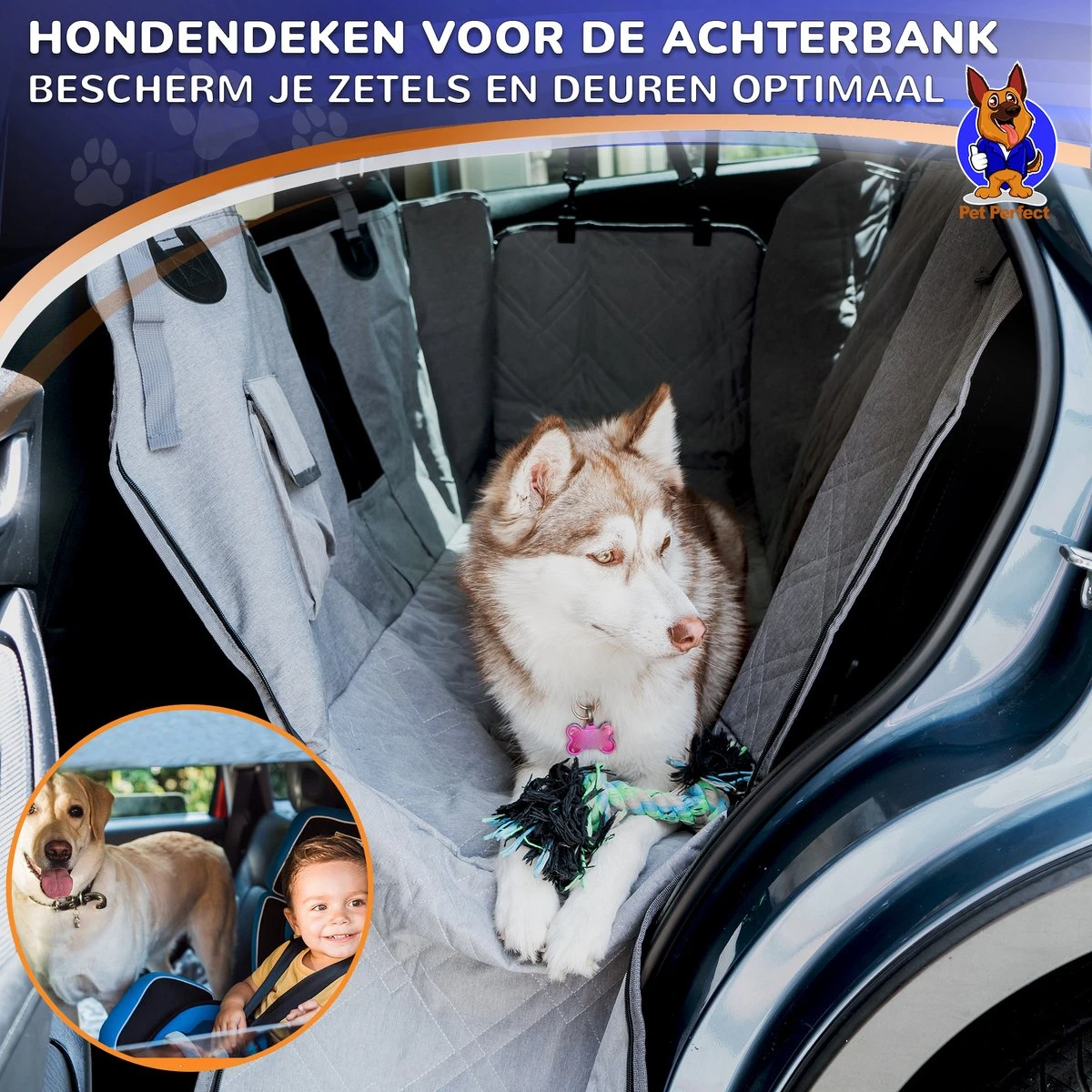 Pet Perfect Hondendeken Auto - Honden Achterbank & Kofferbak Beschermhoes - Autodeken - Hondenkleed 2 Pet Perfect Hondendeken Auto - Honden Achterbank & Kofferbak Beschermhoes - Autodeken - Hondenkleed - Afbeelding 2