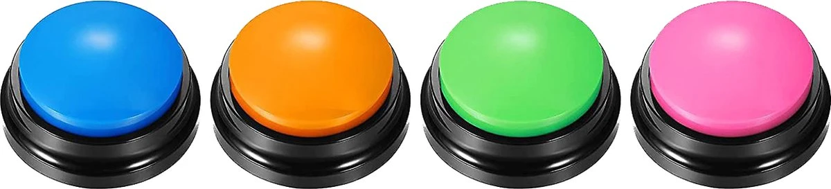 Merkloos Dog Buttons Praatknop Voor Honden - Met Opname Functie - Met Stickers - Intelligentie Speelgoed - 4 Stuks 1 Merkloos Dog Buttons Praatknop Voor Honden - Met Opname Functie - Met Stickers - Intelligentie Speelgoed - 4 Stuks