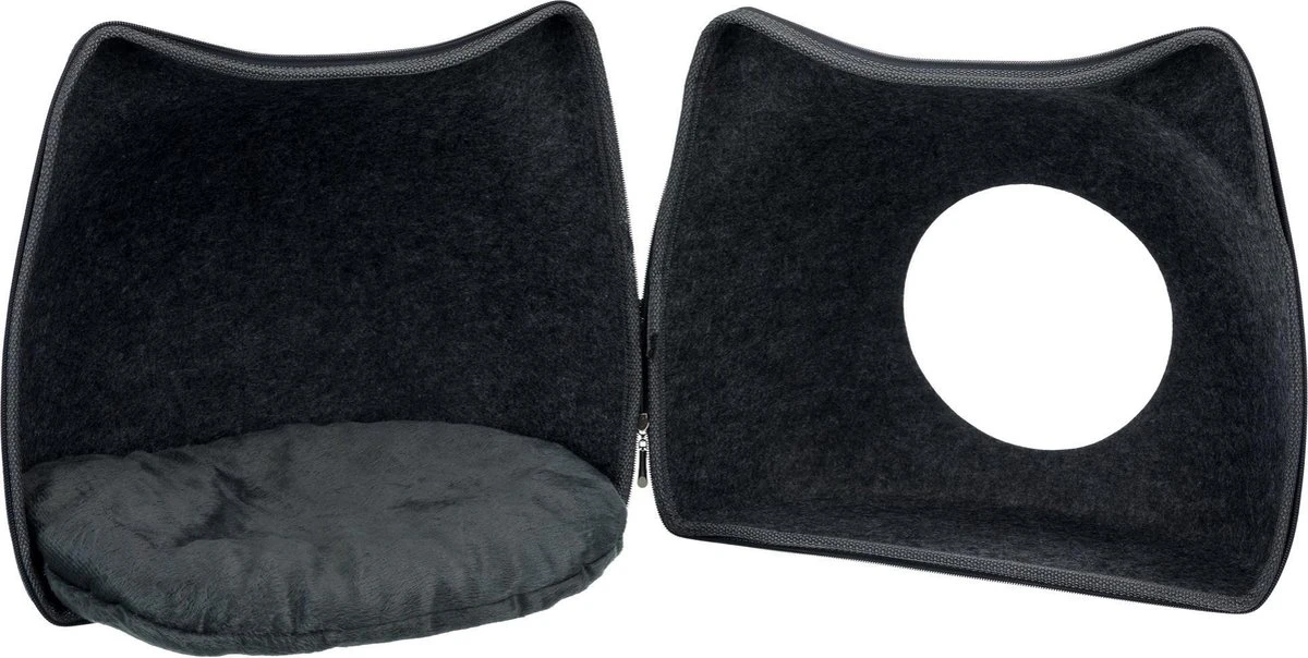 Trixie Relax Iglo Kat Vilt Grijs - 38X37X35 CM 2 Trixie Relax Iglo Kat Vilt Grijs - 38X37X35 CM - Afbeelding 2