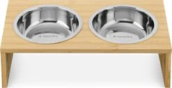 Navaris Verhoogd Dubbel Dieren Voedingsstation - 2 Kommen Voor Katten En Kleine Honden - Roestvrij Staal - Verhoogde Bamboe Standaard -Huisdierbenodigdheden 1200x619 2