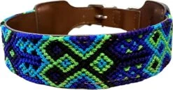 Hondenhalsband - Blauw/groen/zwart - XL ( Nekomvang 53 - 63 Cm )