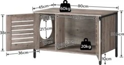 Houten Kattenhuis - Kattenkast Voor Binnen & Buiten - Kattenhok - Kattenhuisje Hout Met Deur En Gat - Hondenhok Voor Kleine Honden - 80 X 45 X 50.5 Cm -Huisdierbenodigdheden 1200x626
