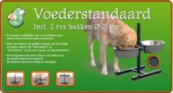 Merkloos H-Standaard Hamerslag Met Rvs Bakken 21 Cm -Huisdierbenodigdheden 1200x645 2