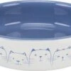 Trixie Voerbak / Drinkbak Kat Platte Neus Lichtblauw / Wit (300 ML 15 CM)