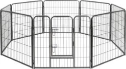 Merkloos Premium Puppyren - 80 Cm Hoog - 640 Cm Omtrek - Hondenren - Hondenhok - Grijs Hamerslag