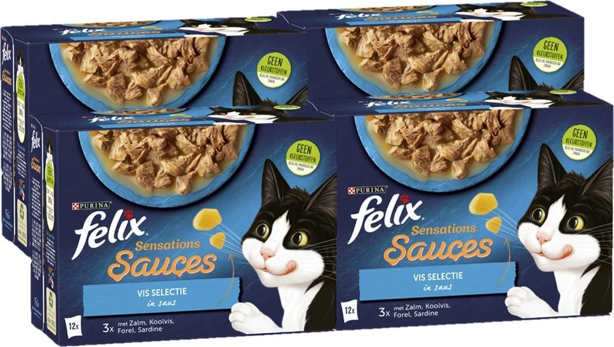 Felix Sensations Sauces Vis Selectie In Saus - Katten Natvoer - 48 X 85g 1 Felix Sensations Sauces Vis Selectie In Saus - Katten Natvoer - 48 X 85g