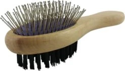 Merkloos Nobleza Dierenborstel - Hondenborstel - Kattenborstel - Tweezijdig - Dubbelzijdig - Hout - Maat L -Huisdierbenodigdheden 1200x681