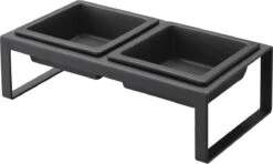 Yamazaki Eetbak - Voederbak Kat - Tweeledig - Zwart -Huisdierbenodigdheden 1200x720 9