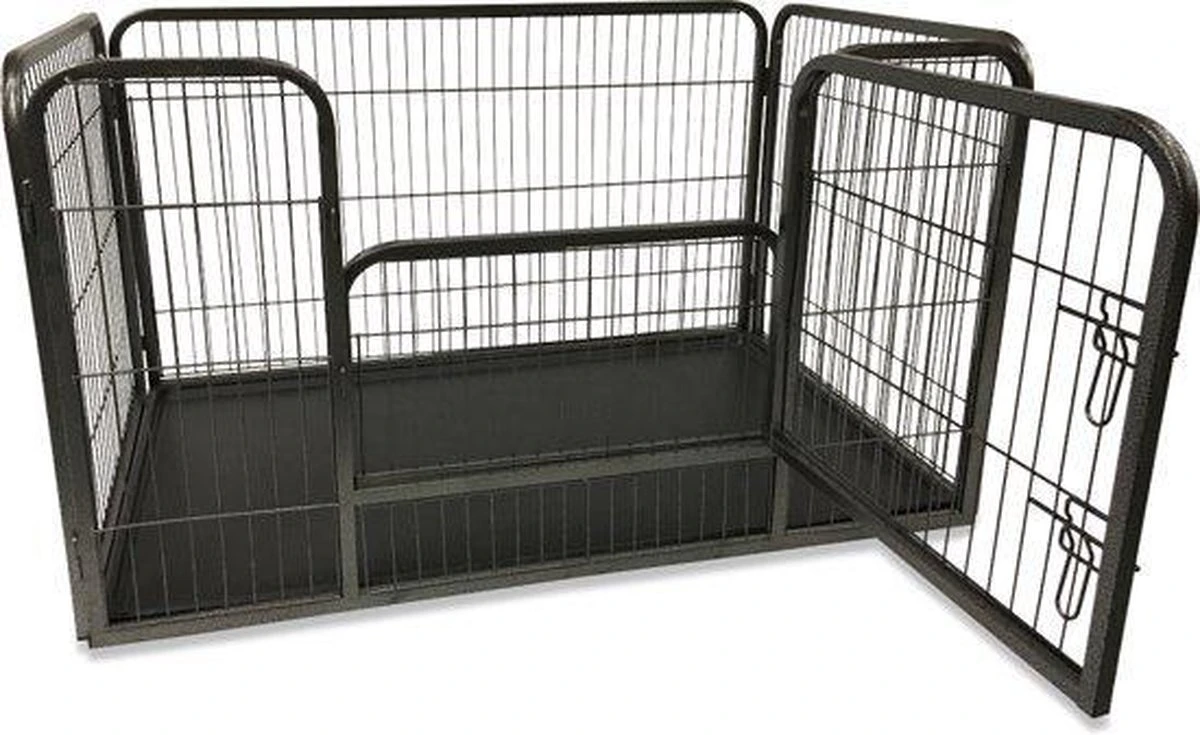 MaxxPet Puppyren - Hondenbench - Puppykennel - Hondenren - 125 X 78 X 80 Cm - Zwart 2 MaxxPet Puppyren - Hondenbench - Puppykennel - Hondenren - 125 X 78 X 80 Cm - Zwart - Afbeelding 2