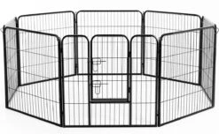 Merkloos Hondenren - Puppyren - Hondenkennel - 8 Kennelpanelen - Staal - 80 Cm Hoog - 640 Cm Omtrek - Uitbreidbaar -Huisdierbenodigdheden 1200x737 2