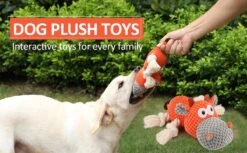 Merkloos Hondenknuffel - Interactief Piepspeelgoed Voor Honden - Teddy - Stoer Hondenkauwspeelgoed - Met Katoenen Materiaal En Gekreukt Papier - Hondenspeelgoed Voor Grote En Kleine Honden -Huisdierbenodigdheden 1200x742 2