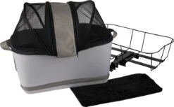 Zoofari Fiets Hondenmand - Max. Belasting: 6 Kg - Met Geïntegreerd Signaaltoon - Ca. 47 X 29 X 45 Cm (l X B X H) - Stevig Metalen Frame Voor Montage Op De Bagagedrager - Met Zijdelingse Gaasafdekkingen Voor Een Goede Luchtcirculatie - Uitneembare Tas -Huisdierbenodigdheden 1200x742 4