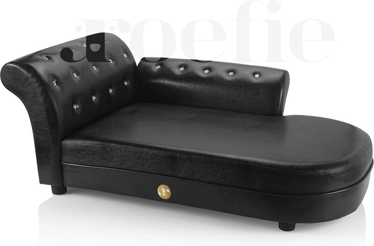 Roefie - Luxe Hondensofa CHIQUE - Zwart - Eco-leer 1 Roefie - Luxe Hondensofa CHIQUE - Zwart - Eco-leer