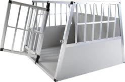 Topmast Autobench Ellipse - XXL - 104 X 91 X 69 Cm - Lichgrijs - Aluminium Reisbench Met Tussenschot - Dubbel - Autobench Voor Hond - Autobenches - Reisbench Hond -Huisdierbenodigdheden 1200x791 2