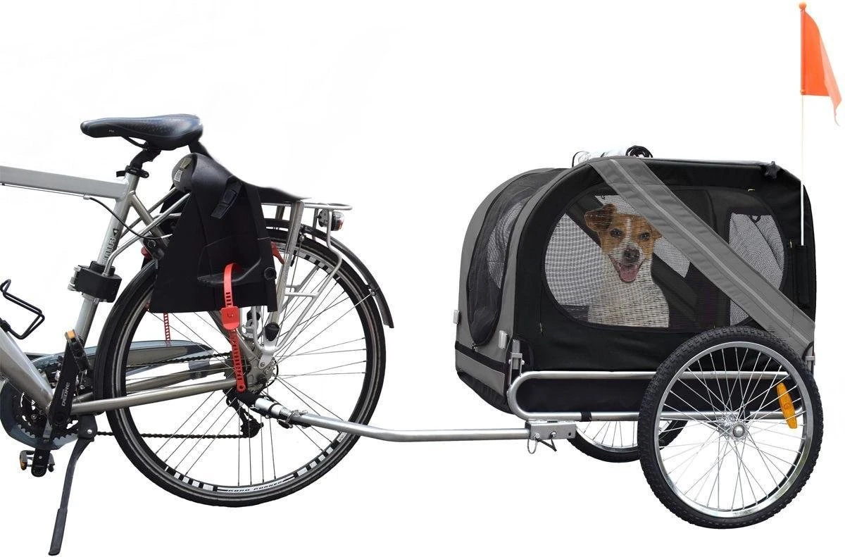 Flamingo Doggy Liner Economy - Hondenfietskar - Grijs/Zwart 2 Flamingo Doggy Liner Economy - Hondenfietskar - Grijs/Zwart - Afbeelding 2