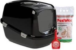 PeeWee Kattenbak XXL EcoDome Startpakket - Zwart - 66,5 X 48,5 X 46,5 Cm -Huisdierbenodigdheden 1200x797 16
