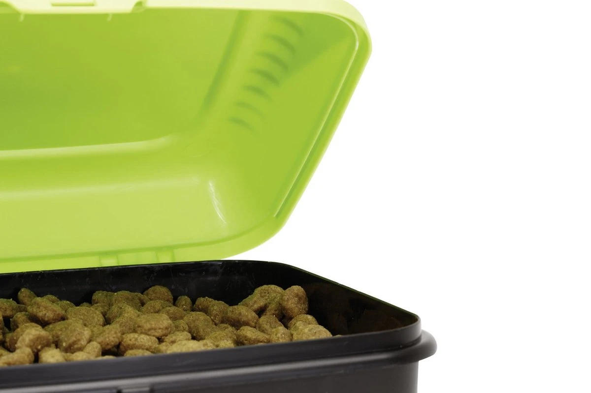 Maelson Dry Box - Voedselcontainer Zwart Groen Met Bijgeleverd Schepje - Bewaarbox In 4 Maten Van 7,5 Kg Tot 20 Kg - Maelson Dry Box 3 Zonder Schepje 11 Maelson Dry Box - Voedselcontainer Zwart Groen Met Bijgeleverd Schepje - Bewaarbox In 4 Maten Van 7,5 Kg Tot 20 Kg - Maelson Dry Box 3 Zonder Schepje - Afbeelding 11