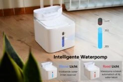Premium Drinkfontein Kat & Hond - Finez - Incl. Herbruikbare Filter - Kattenfontein - 3 Standen - LED Indicators - 2,5L - Wit -Huisdierbenodigdheden 1200x800 110