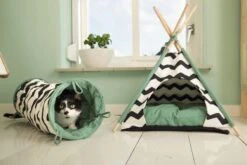 Beeztees Kioni Tipi Tent - Kattenhuis - Zwart/Wit - 50x50x70 Cm -Huisdierbenodigdheden 1200x800 356